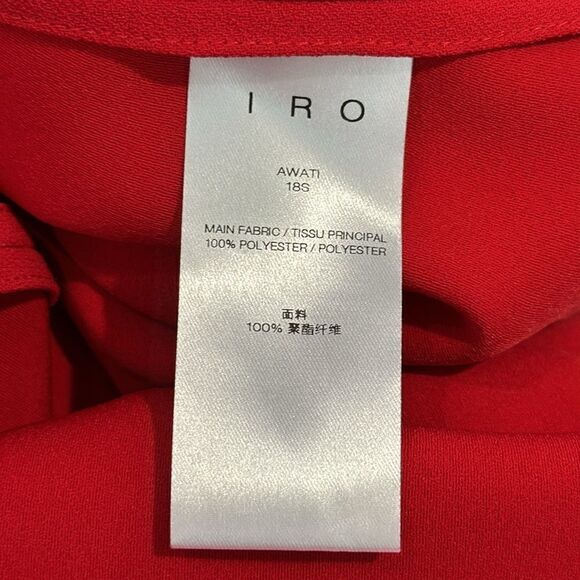 NWT IRO Awati Asymmetrical Poppy Red Mini  Dress Size 40/ US Large - Picture 13 of 16